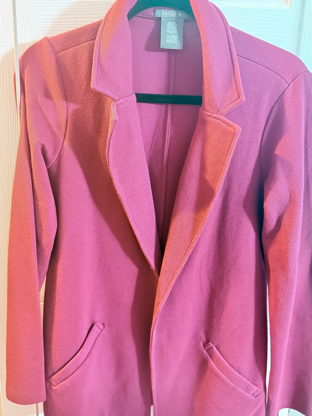 Matty M Raspberry-Pink Tailored Open-Front Blazer - Picture 2 of 3